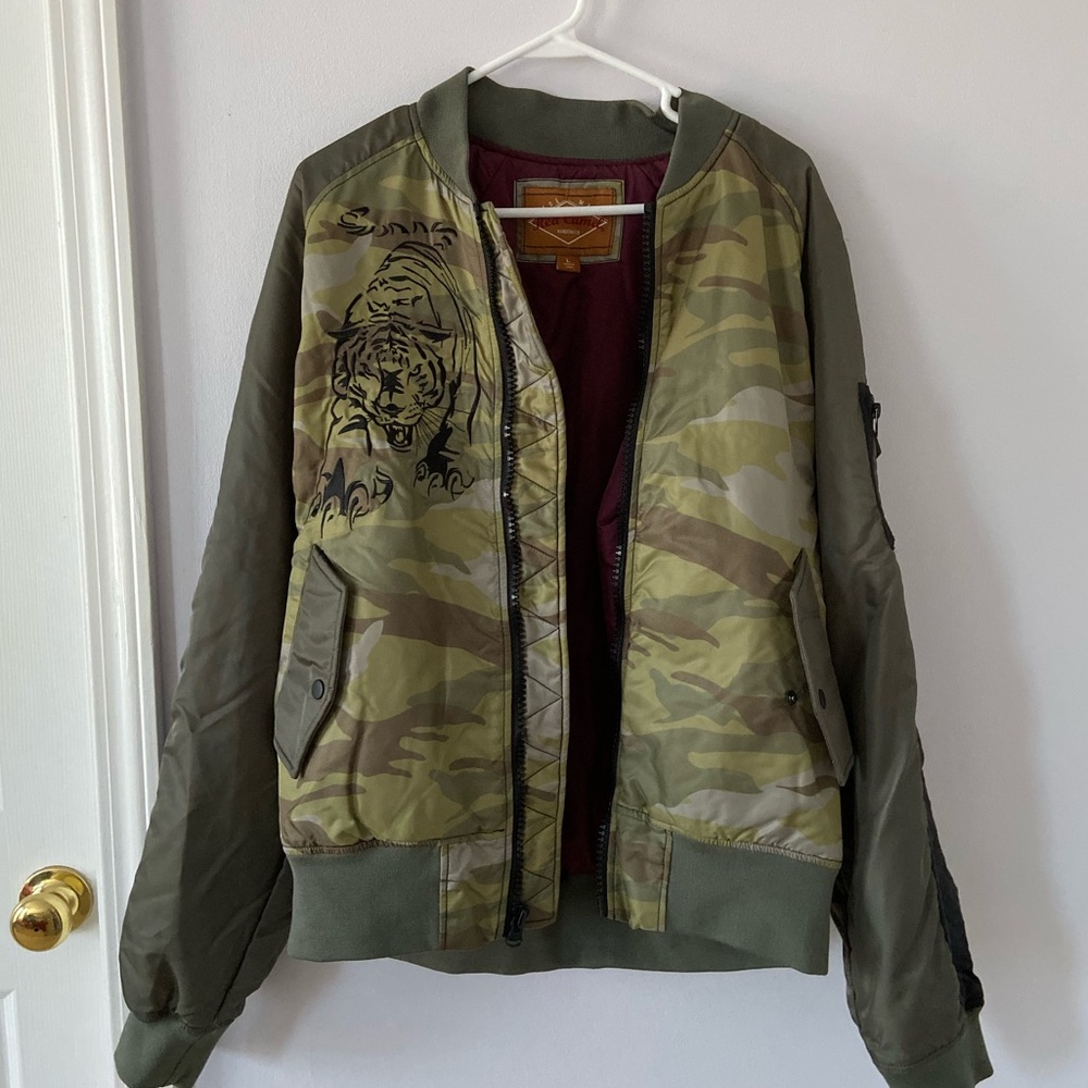 NEW WITH TAGS! Red camel camo bomber